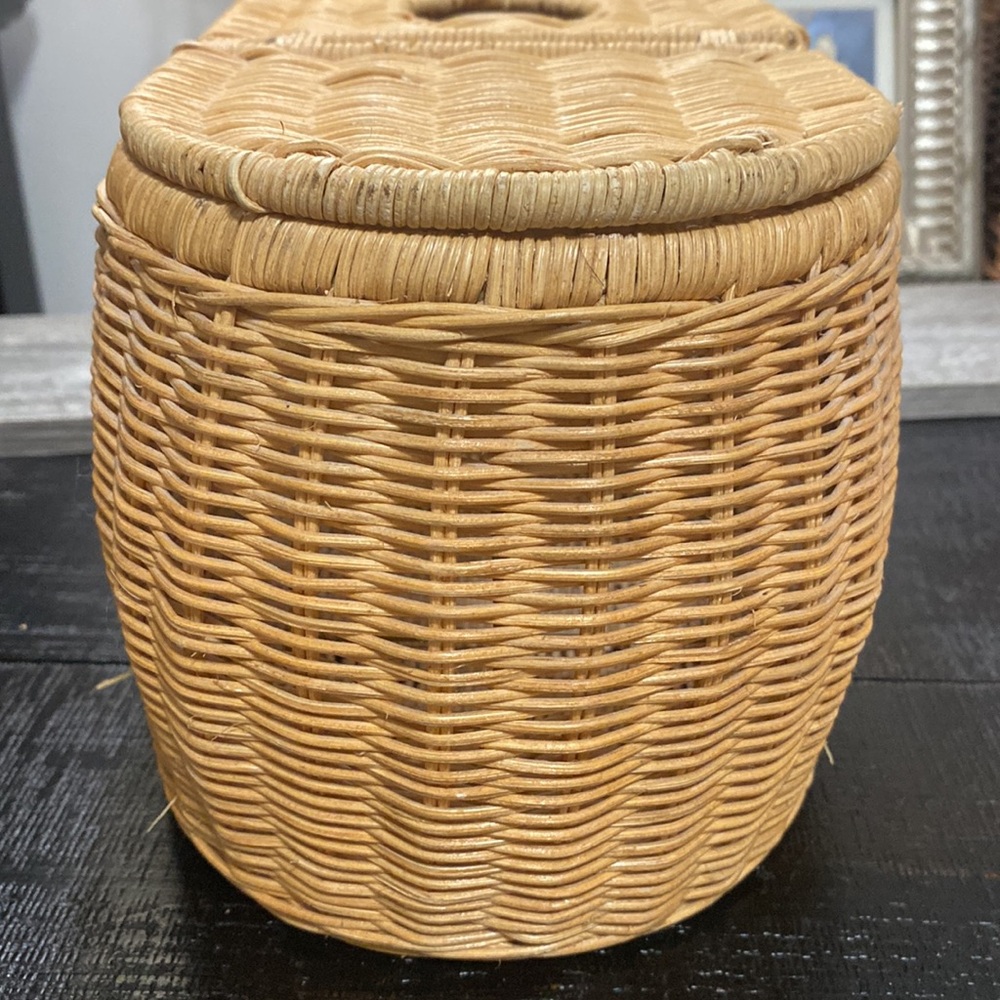 Woven Rattan Tissue Box & Toilet Paper Cover - Natural Tan! - Picture 4 of 7